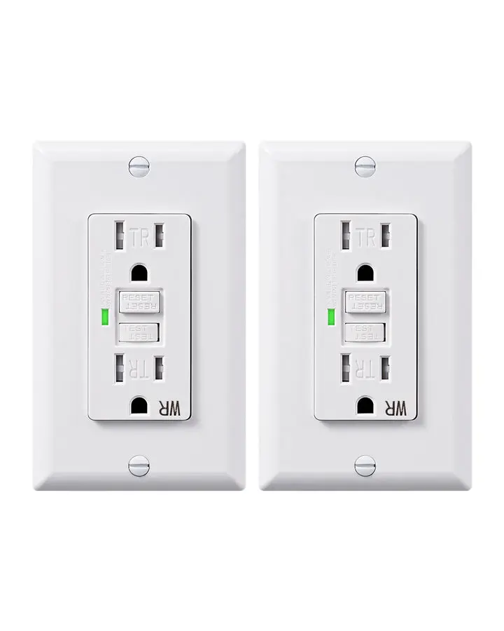 DEWENWILS 20A GFCI Outlet for Baby Electric Shock Protection, Self-Test Receptacle with LED Indicator, Tamper-Resistant, Weather-Resistant, White with Included Wallplate - HGFB20D,summerwins,father'sdaygifts,campingessentials,campinggear