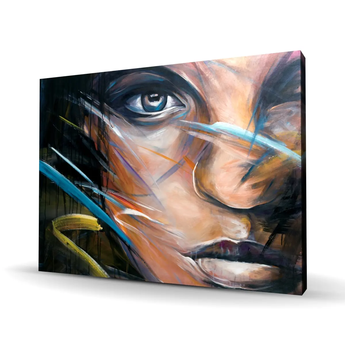 360 Stand Colorful Women's Face Wall Print - 36x48 in Artistic Poster, Bedroom Home Decor, Ideal Home Supplies Gift, Artwork