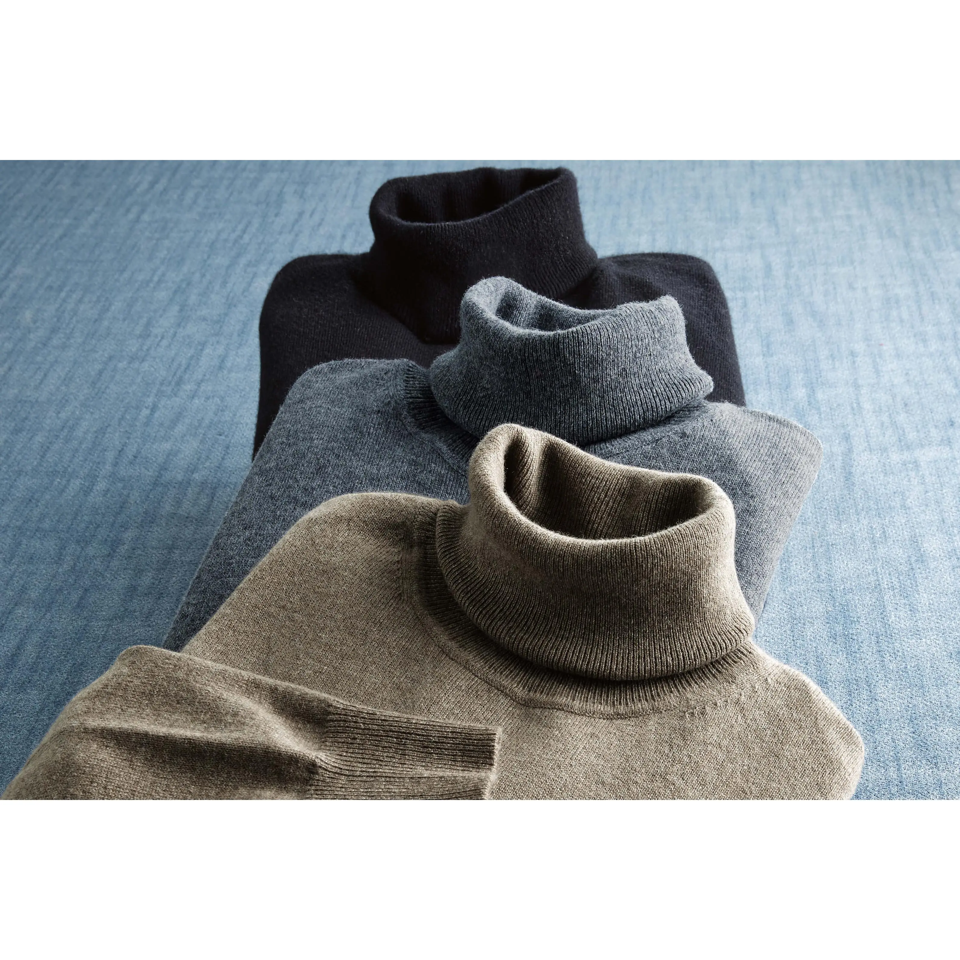 Women's Classic Cut 100% Cashmere Turtleneck Sweater, Soft Casual Ribbed Knit Pullover with Long Cuff Sleeves, High Neck, Long Sleeve, Ultra Soft In Two-Ply