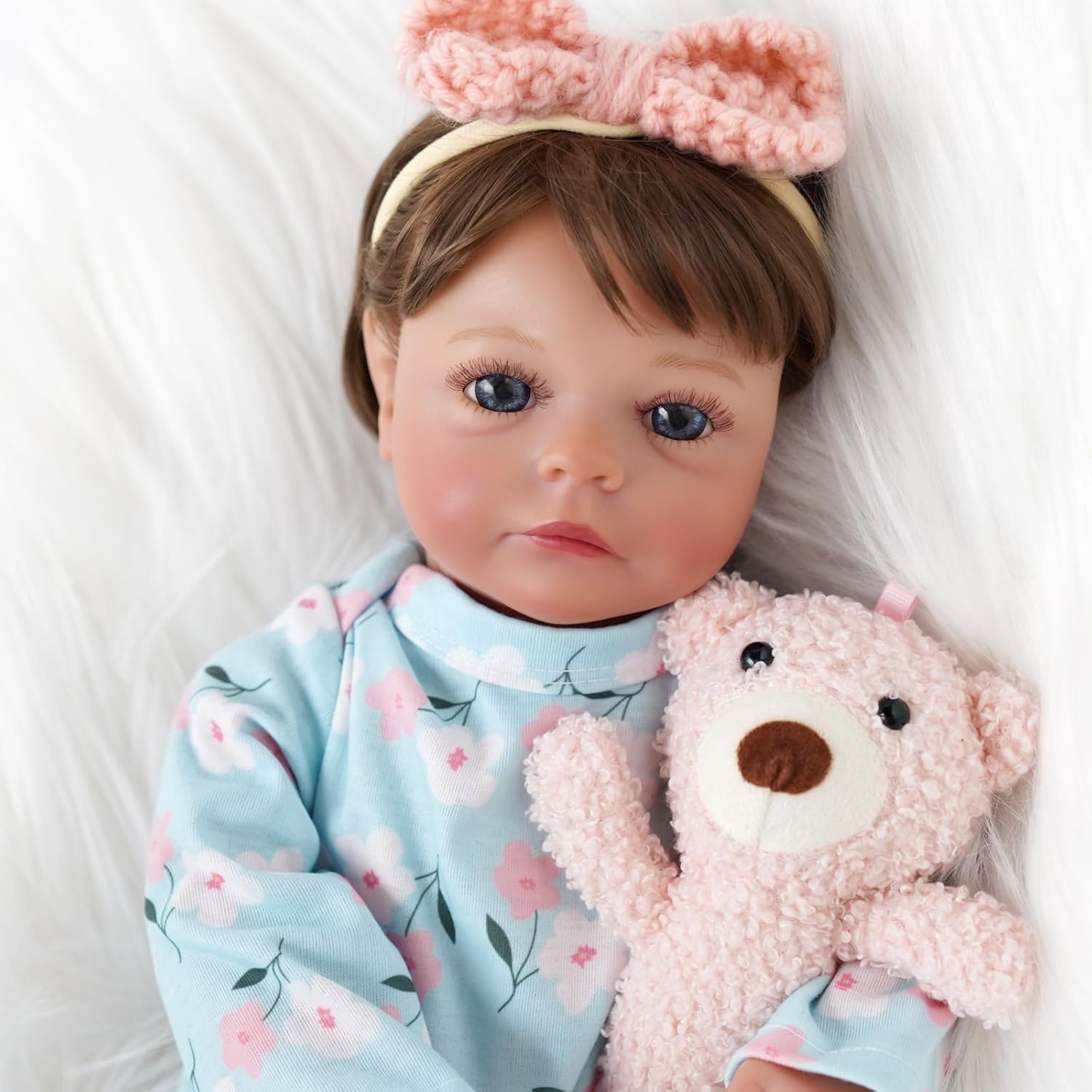 Babeside 17 inch Realistic Reborn Baby Doll - Lifelike Newborn Girl with Soft Vinyl Limb+Cloth Body & Accessories Best Gift for Kids
