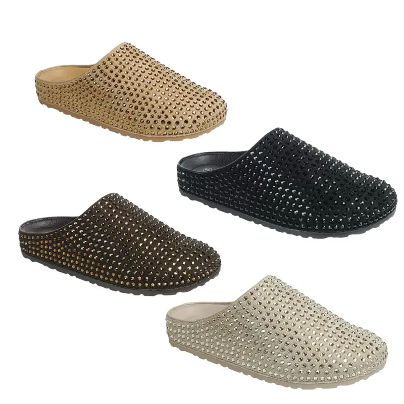 Glam Rhinestone Clogs Walking Shoes Women Casual Slide Footwear