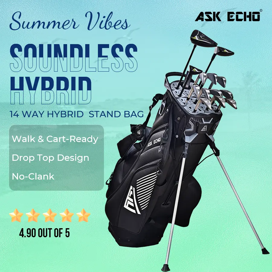 Ask Echo Golf Soundless Hybrid Stand Bag / Black, Golf Equipment Ask Echo Golf Soundless Hybrid Stand Bag / Black, Golf Equipment