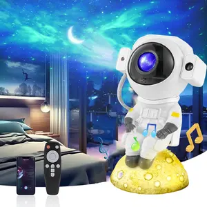 Astronaut Galaxy Projector - Star Projector with Bluetooth Speaker, 3 Color Temperatures Night Light, Bedroom Star & Moon Galaxy Light with Timer and Remote, 360° Adjustable Nebula Night Light, Music Sync Lights, Home Decor Light, Holiday & Birthday Gift
