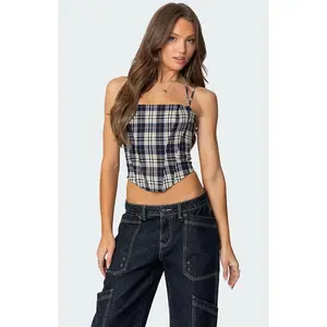 Edikted Women's Leon Plaid Corset