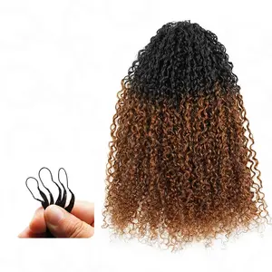 QVR #T1B/30 Burmese Curly Crochet Hair Natural Black Machine Made Feather Crochet Human Hair Extension TikTokShopBlackFriday