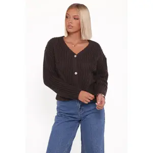 Henderson Thick Knit Cardigan - Brown