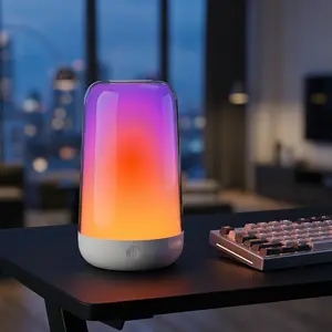 RGB Ambient Table Lamp, Rechargeable Mood Light for Bedroom Desk Gaming Room Decor