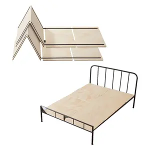 Full Size Bunkie Board And Mattress Support Slats, 0.4 Inch Foldable Bed Slats With Connection, Wooden Under Mattress Support For Full Size Beds, Sturdy Durable Foundation, 8-Piece Set, Burlywood Finish