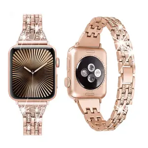 Casing Bee Diana Diamond Stainless Steel Watch Band for Smart Watch, Bracelet Wristband Compatible with Smart Watch Series Wearable Luxury