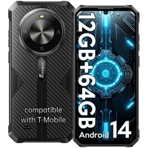 FOSSIBOT F105 Rugged Phone Unlocked 10300mAh Battery Cell 6.74" HD+Display 4GB RAM+8GB ROM/64GB ROM 20MP Camera 4G Dual SIM Android 14 Waterproof IP68/IP69K Outdoorfun (NOT Compatible with AT&T, Cricket, and Verizon) fathersdaygift