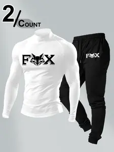 Fox Theme Fitness Gear Set, Fox Pattern Bodysuit & Ankle Cuffs, Muscle Definition, Strength Training Essential, Bold Style