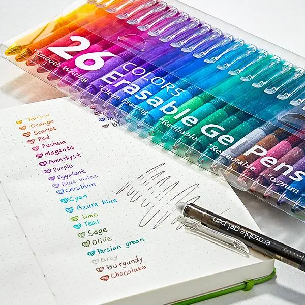 Lineon 15/22/26 Pack Erasable Gel Pens, Retractable Fine Point Clicker Pens in 15/22/26 Assorted Colors, Smooth Writing and Easy to Use for Students,