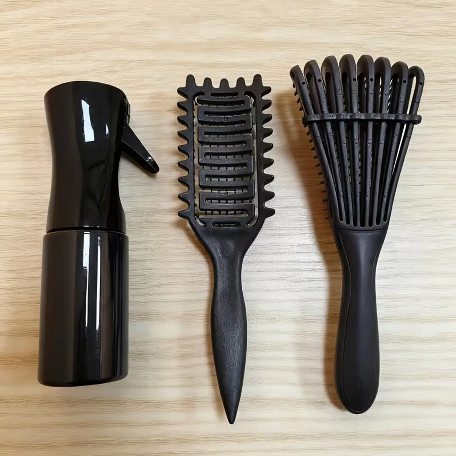 3-in-1 Hair Styling Kit – Spray Bottle, Volumizing Comb & Curling Brush, for Bouncy Curls & Natural Textured Hairstyles, Curl Defining, Hair Styling Tools
