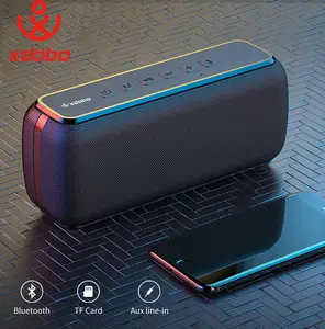 60W Portable Outdoor Bluetooth Wireless Speaker with Bass Subwoofer, Waterproof Metal Body with Plastic Accents, 6600mAh Battery, TWS Function, USB, TF Memory Card, AUX Auxiliary Input, Stereo Sound, Phone Compatibility, Built-in Mics, Auxillary Input
