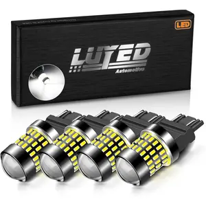 3156 3157 3056 3057 3057K 4157 LED Bulbs 6500K Xenon White Super Bright Back Up Reverse Lights with Projector for Tail Turn Signal Brake DRL Lights Pack of 4