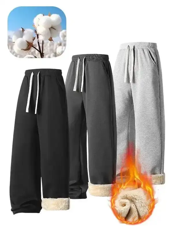 Women's  Fleece-Lined Sweatpants Super Warm Sherpa Lined Loose-Fit Casual Pants for Winter Daily Wear summerwins