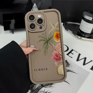 Summer Palm Aesthetic Phone Case TPU Shockproof Outdoor Cover for iPhone 17 Air 17 Pro 16 Pro 15 Pro Max 14 Plus 13 Pro 12 11 Pro XS Max X XR