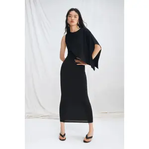 H&M Asymmetric cape-detail dress