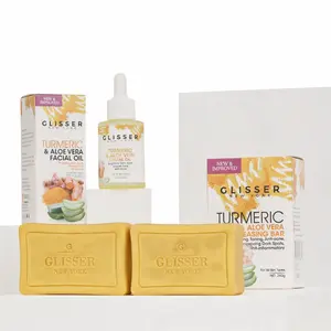 Nature's Duo, Turmeric & Aloe Vera Oil and Turmeric & Aloe Vera Cleansing Bar Soap X2