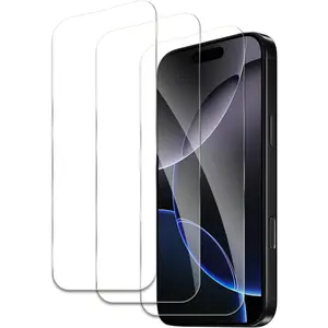 Screen Protector for  16 Pro Max, Tempered Glass Film, Ultra  9H Hardness Case Friendly Anti Scratch Bubble Free Ultra Resistant Oil-Resistant Shatter Protection, 3-Pack