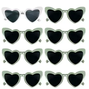 Hen Night Love Sunglasses Bachelorette Party Bridesmaid Gift Avocado Green Heart Shape Glasses Bridal Shower Wedding Supplies