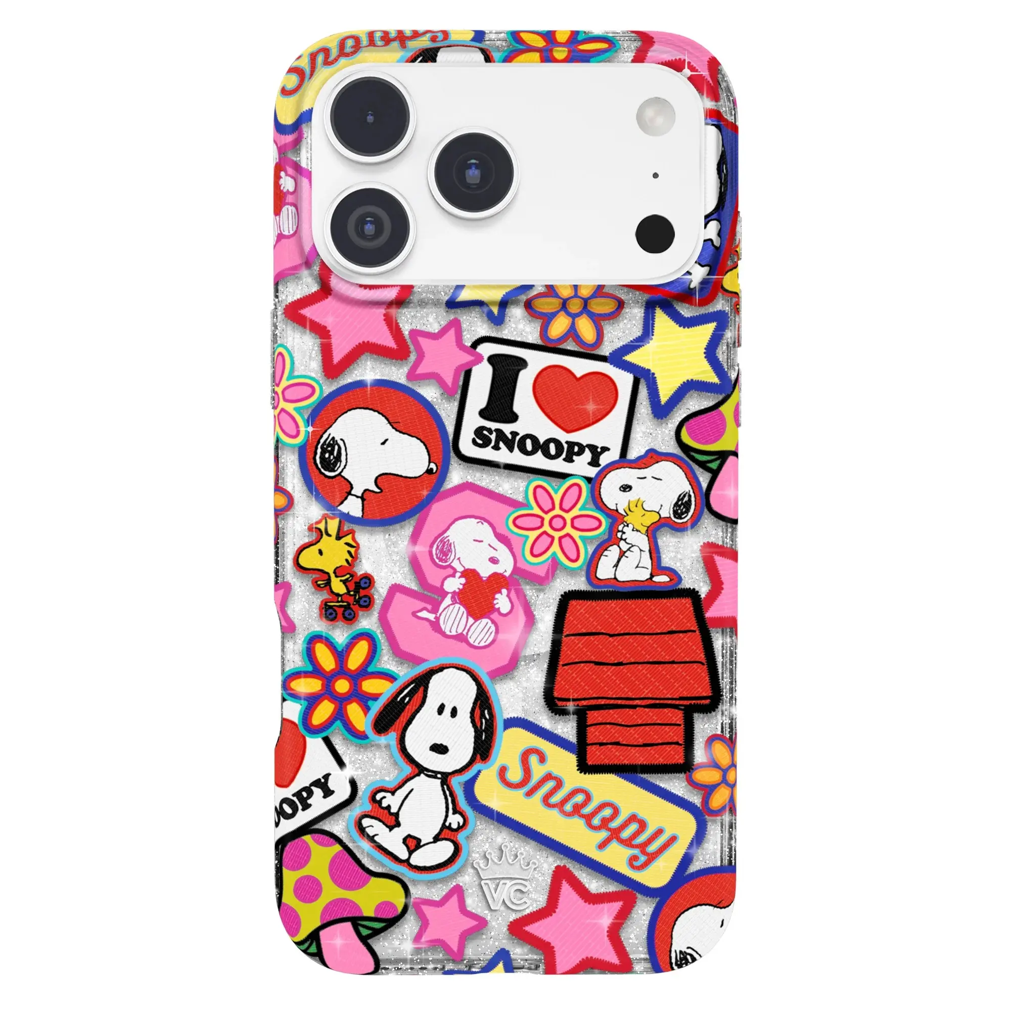 Velvet Caviar Snoopy Patchwork Glitter iPhone 18 Case - Cute Shockproof Drop Protection Phone Case - Fits iPhone 18 Pro Max, 18 Pro, 17, 16 & 15 & more