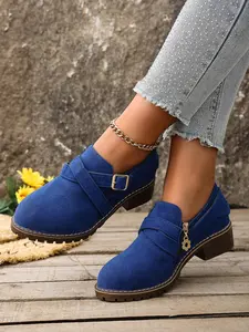 Women's Thick Sole Sandals, Metal Buckle Cross Strap Design, Comfortable Casual Shoes for Daily Wear & Office Use