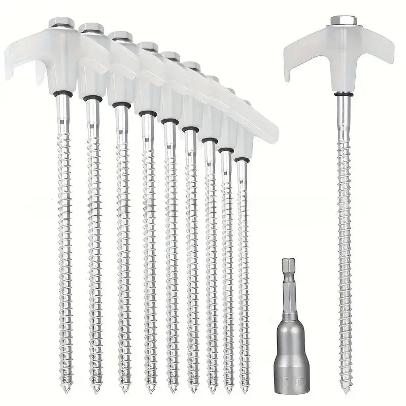 Glow in The Dark Tent Stake Set, Outdoor Camping Accessories, Camping Gear, Camping Canopy, Outdoor Camping Supplies, Non-slip Twist-in Tent Pegs for Tents, Canopies, and Sunshades