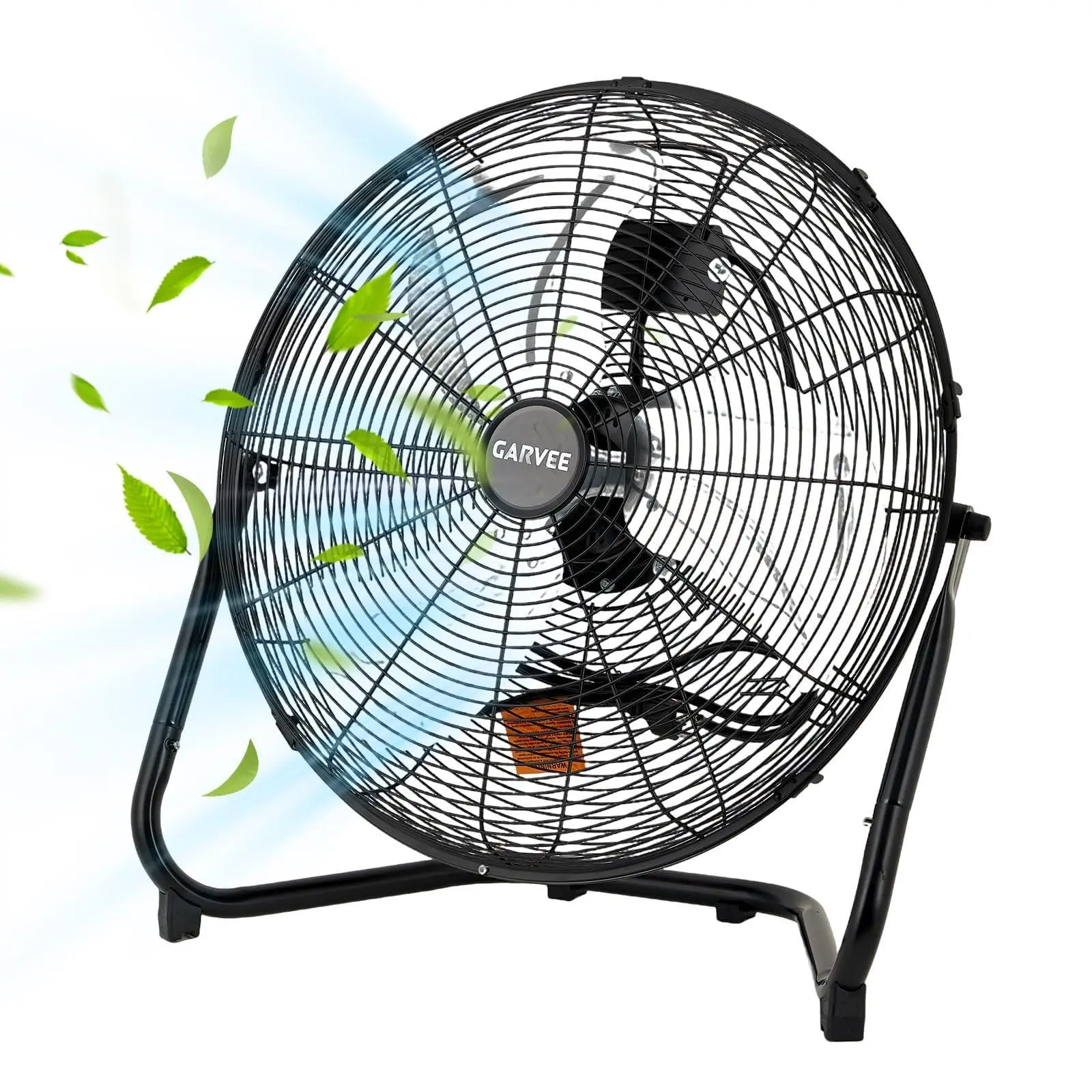 GARVEE 20 Inch High Velocity Cooling Floor Fan, 3 Speeds 4800 CFM Portable Heavy Duty Industrial Fan, 360° Adjustable Tilt & Carry Handle, 27.8 ft/s Airflow Metal Fan for Industrial Commercial Garage Home