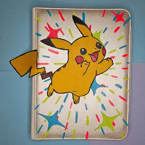 Hand-painted Leather Pikachu Ultra-Pro 9-Card Zipper Binder