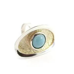 THULITE SWEDISH BLUE SILVER RING 925 Engagement Wedding Daily Casual Ethnic Anniversary