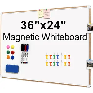Large  White Board for Wall, & Cork Strip Frame Whiteboard for Office,Presentation Dry Erase Board Wall Mount,Large Whiteboard for School Classroom Huge Whiteboards (36" W x 24" H)