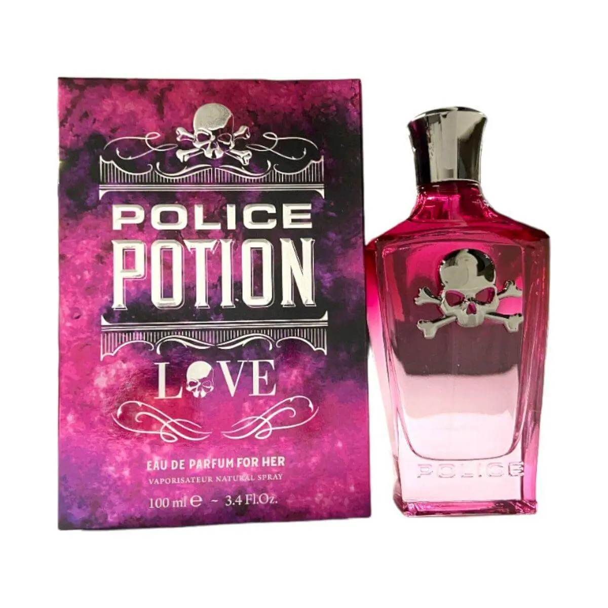 Police Potion Love Women's EDP Spray, 3.3-3.4 fl oz (3-3.9 fl oz Range), New Box, Single Item, 3.3-3.4Oz