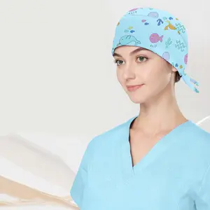 Cimmuovere Halloween Ghosts & Pumpkins Pattern Medical Cap for Women Classic Fit Breathable Scrubs Set Pink Zippered Water Resistant Uniform