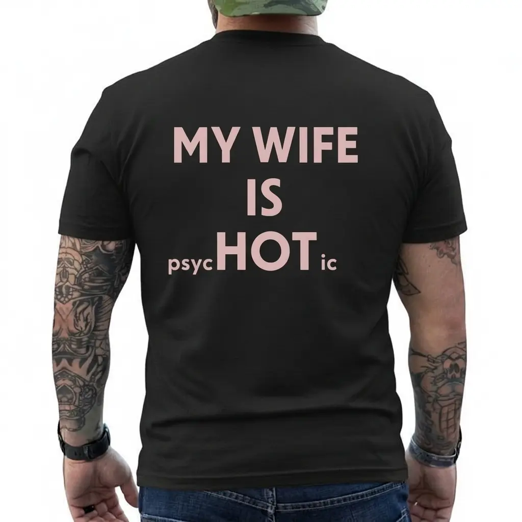 MY WIFE IS psycHOTic T-Shirt, Hoodie & Sweatshirt, Funny Graphic Clothing , Unisex Fashion, Menswear, Streetwear, Gift for Husband