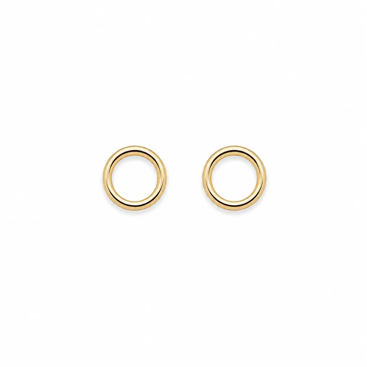 10K Gold Open Circle Stud Earrings