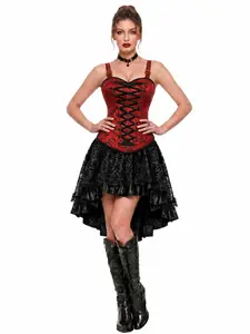 Corset & Co. Corset Dress for Women Moulin Rouge Costume Steampunk Corset Pirate Skirt Halloween Cosutmes71003+7056