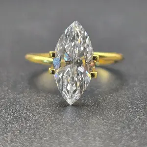 Lab Grown 2.88 Carats Marquise Cut Diamond Ring - Elegant Gemstone Jewelry Piece