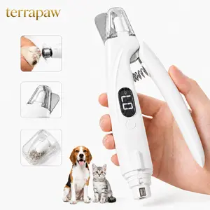 Pet Nail Clipper with Catcher & Grinder, LED Dog and Cat Nail Trimmer, Rechargeable 2-in-1 Paw Grooming Tool for Small Medium Large Pets outdoorfun
