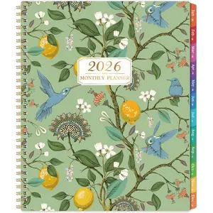 2026 Monthly Planner - 2026 Planner, JAN 2026 - DEC 2026, 2026 Monthly Planners 9" x 11" with Colorful Tabs, 12-Month Planner/Calendar with Contacts & Passwords &Thick Paper - Bird