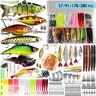 57/91/178/380 Pcs Fishing Lures Kit, Artificial Fishing Lures, Fishing Bait Set, Fishing Equipment, Fishing Stuff, Tackle Box with Hooks, Weights & Accessories, Perfect Gift for Freshwater Bass Fishing, Fishing Kits