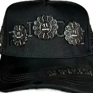Rico Hats Murakami HR Baseball Cap with Floral Embellishments and Black Color, gorra bélica de alta calidad