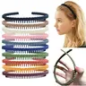 10 PCS Braided Thin Headbands for Women, Colorful Fashion Effortless Plastic Headbands with Teeth No Slip for Women Men Teen Girls