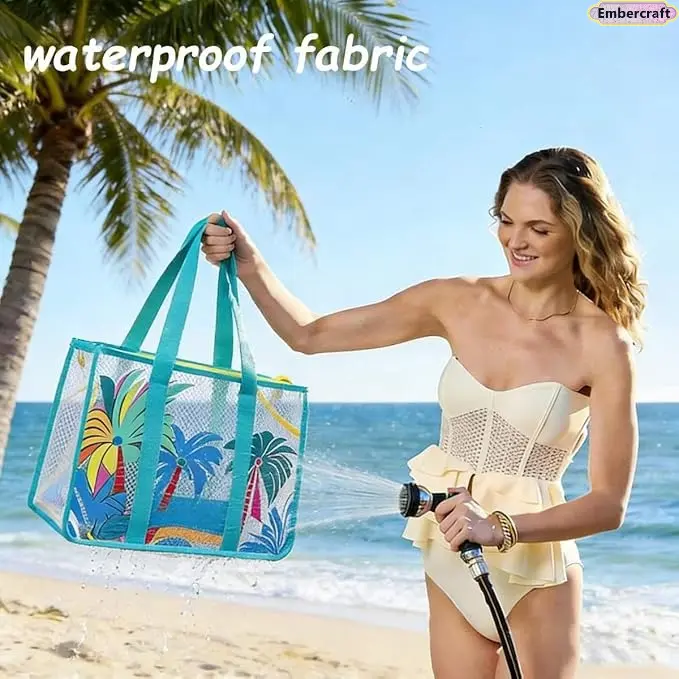 Large Transparent Waterproof Jelly Beach Bag, Seaside Swimsuit & Bathroom Storage Bag