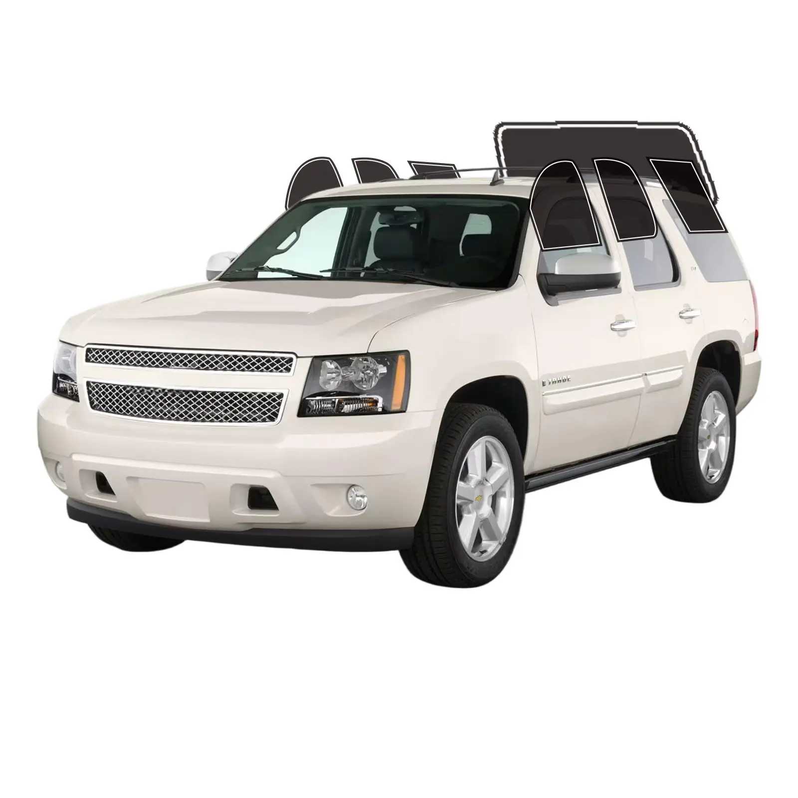 Precut Car Window Film Kit for Chevy Tahoe 4-Door 2007-2014, 2-Ply Back Side Window Privacy Shield, UV Blocking, Anti-Shatter, Heat & Glare Reduction, Easy Install, No Trimming Needed, Car Privacy Protector, Window Tint Kit