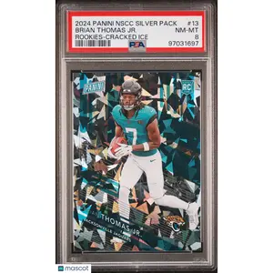 2024 Panini NSCC Rookies Brian Thomas Jr Cracked Ice 02/25 PSA 8 Jacksonville