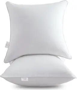 18"x18" Pillow Inserts (Set of 2) - Throw Pillow Inserts with   Cover - 18 Inch Square Interior Sofa Pillow Inserts - Decorative Pillow Insert Pair - White Couch Pillow