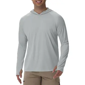 UPF 50+ Fishing Shirts for Men Long Sleeve Sun Protection Hoodie Lightweight Outdoor Workout Hiking Running Rash Guard