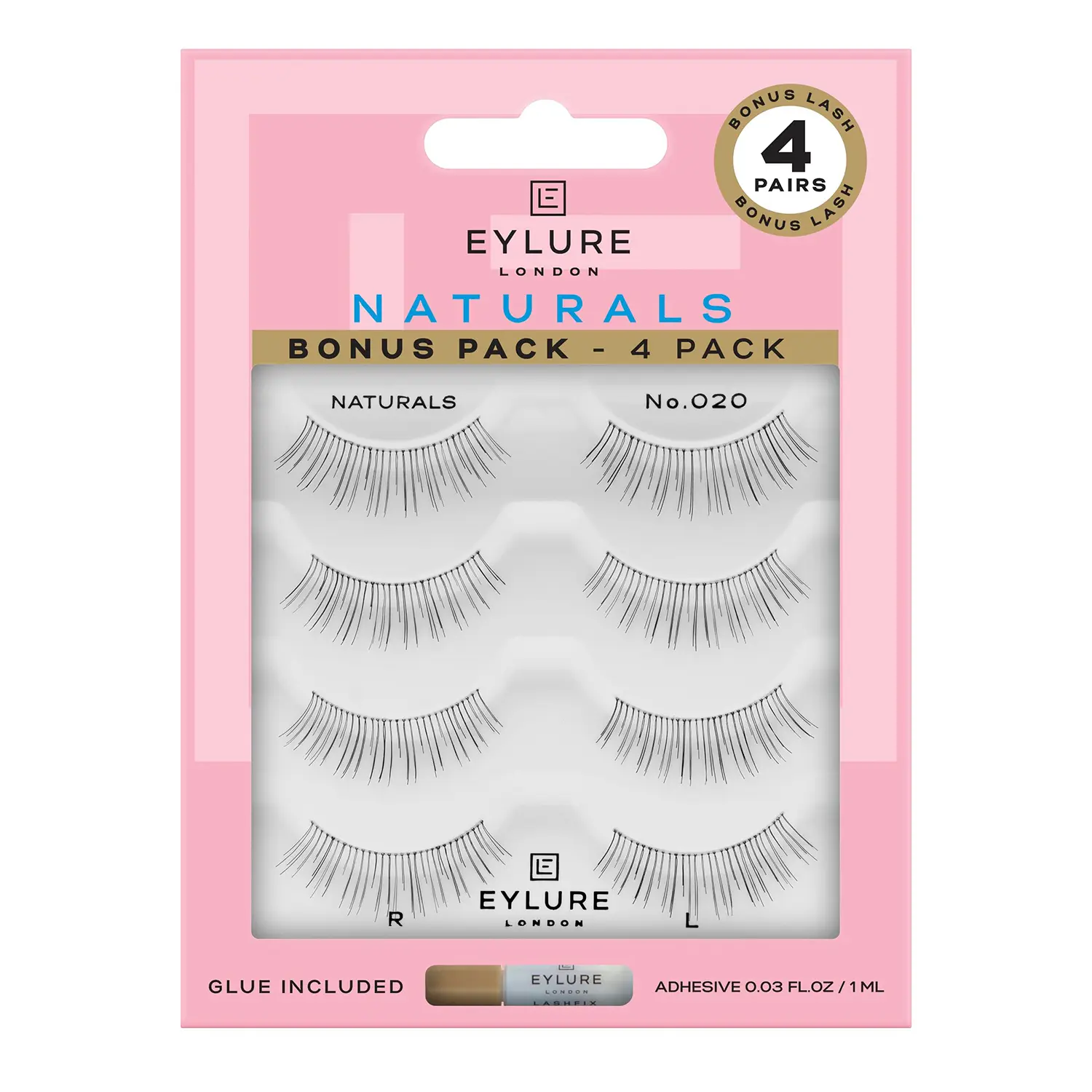Eylure London Naturals Bonus Pack Eyelashes 4 Pairs