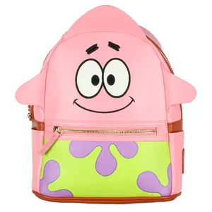 SpongeBob Squarepants Mini Backpack Patrick Embroidered Face with 3D Star Rays Purse Travel Bag 11"